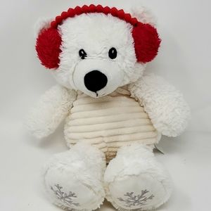 Christmas Spark Imagine Teddy Bear Baby Rattle Winter Christmas White Plush